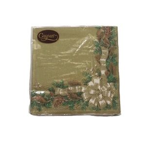 Caspari Christmas Bow Cocktail Napkins (Set of 3)